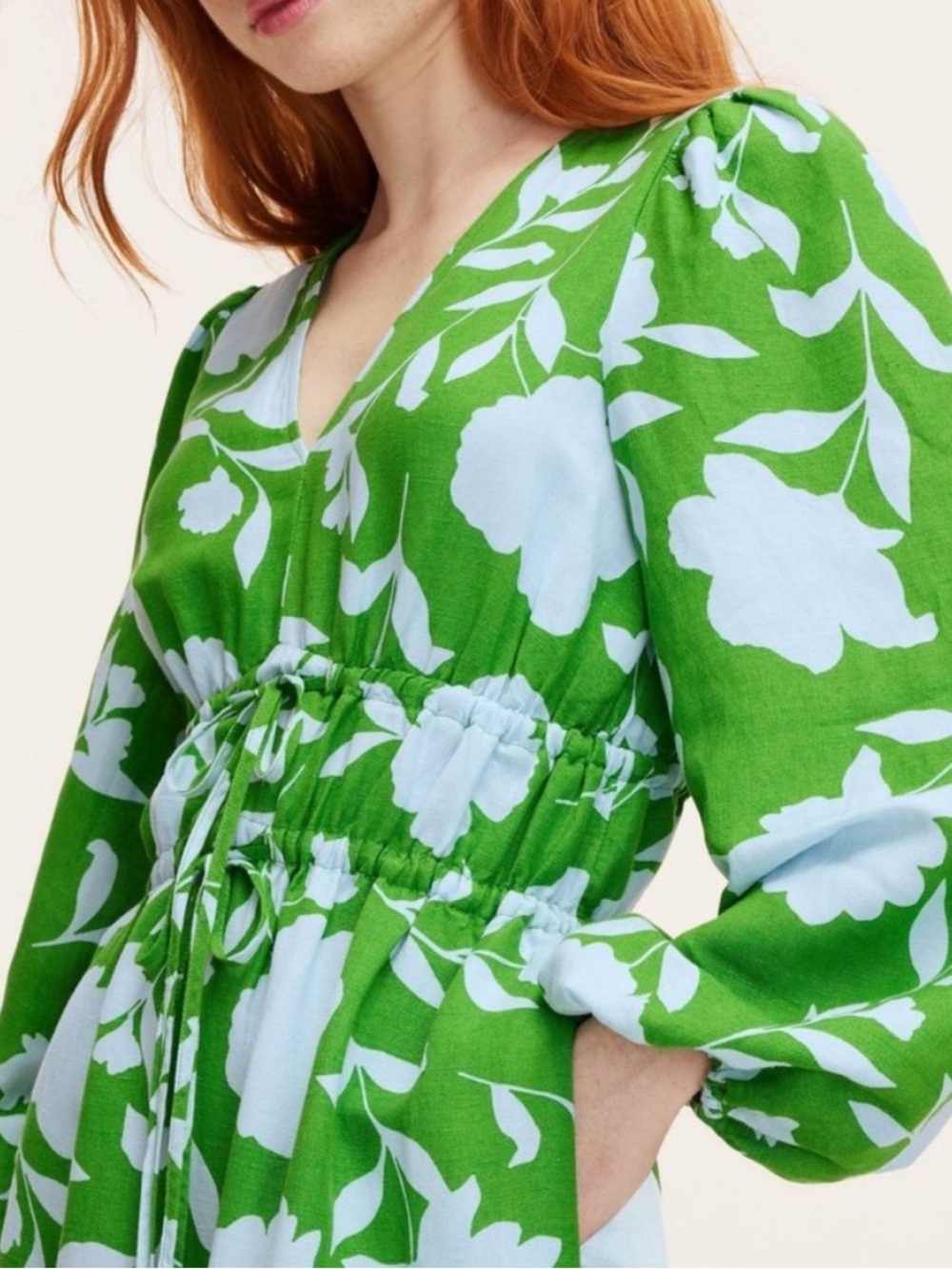 NWT Kate Spade x Target Womans Long Sleeve Linen Maxi Dress Size XL - Picture 4 of 7